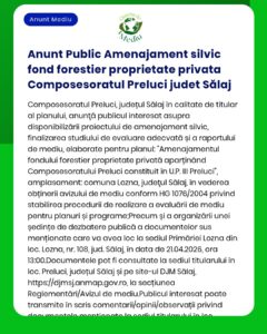 Anunt Public Amenajament silvic fond forestier proprietate privata Com