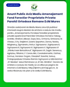 Anunt Public Aviz Mediu Amenajament Fond Forestier Proprietate Privata