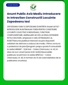 Anunt Public Aviz Mediu Introducere In Intravilan Constructii Locuinte