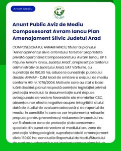 Anunt Public Aviz de Mediu Composesorat Avram Iancu Plan Amenajament S