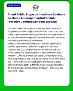 Anunt Public Etapa de Incadrare Evaluare de Mediu Amenajamentul Fondul