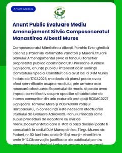 Anunt Public Evaluare Mediu Amenajament Silvic Composesoratul Manastir