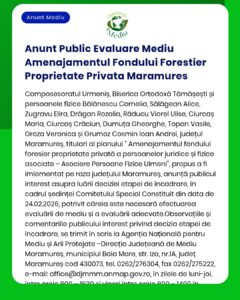 Anunt Public Evaluare Mediu Amenajamentul Fondului Forestier Proprieta