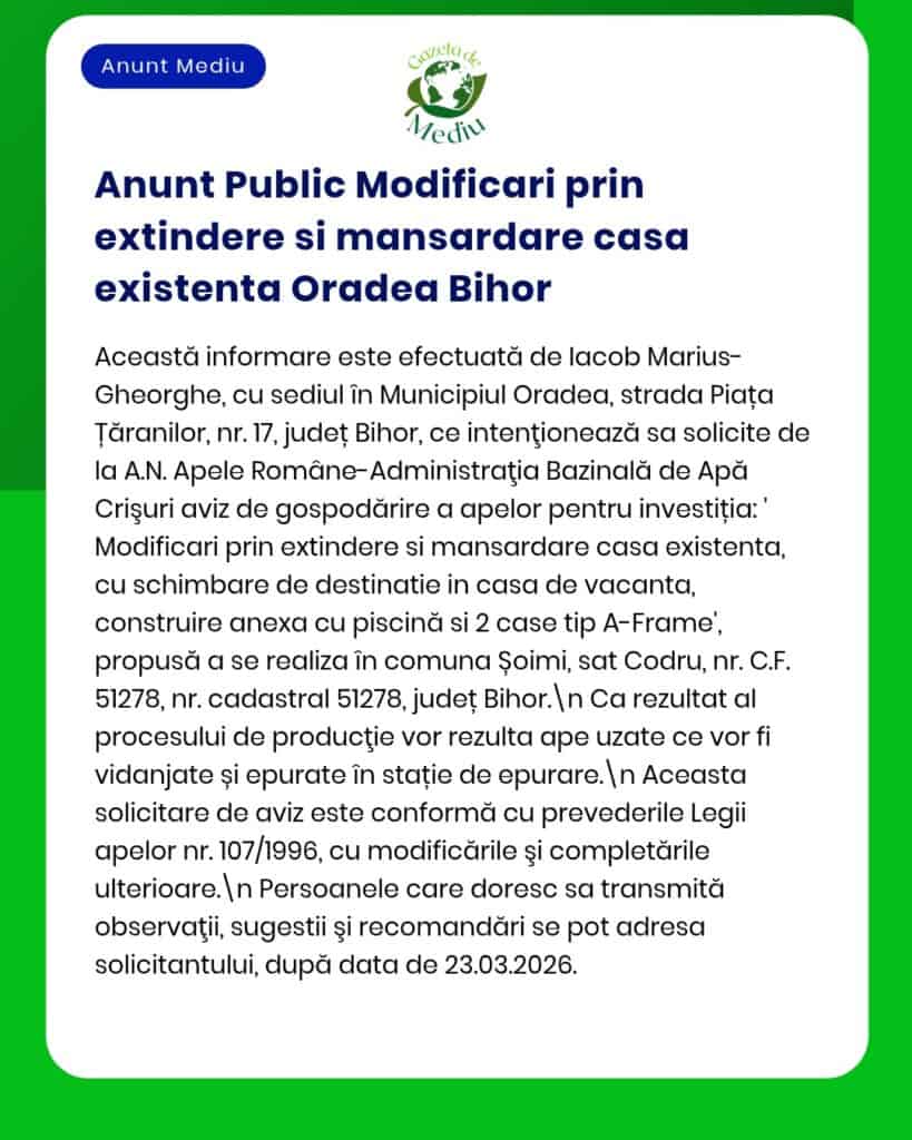 Modificări propuse pentru extinderea și mansardarea unei case existente în Oradea, Bihor, cu detalii despre proiect.