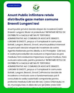 Proiect privind rețele de distribuție gaze naturale în comunele Brăești, Lungani și Sinești, județul Iași, cu detalii proiect.