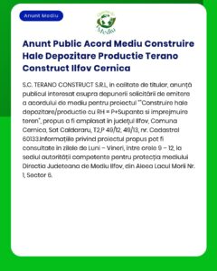 Anunt Public Acord Mediu Construire Hale Depozitare Productie Terano C