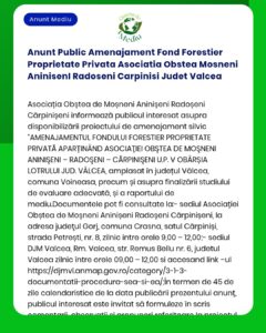 Anunt Public Amenajament Fond Forestier Proprietate Privata Asociatia