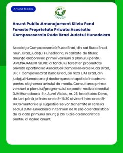 Anunt Public Amenajament Silvic Fond Foreste Proprietate Privata Asoci