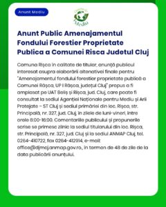 Anunt Public Amenajamentul Fondului Forestier Proprietate Publica a Co