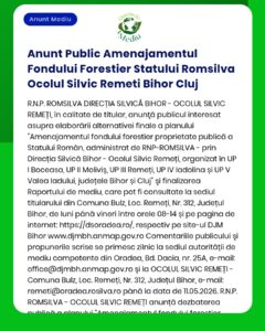 Anunt Public Amenajamentul Fondului Forestier Statului Romsilva Ocolul