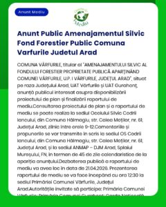 Anunt Public Amenajamentul Silvic Fond Forestier Public Comuna Varfuri