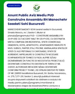 Anunt Public Aviz Mediu PUD Construire Ansamblu RH Manochehr Saadati S
