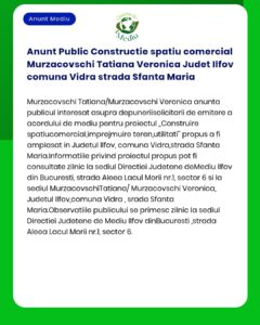 Anunt Public Constructie spatiu comercial Murzacovschi Tatiana Veronic