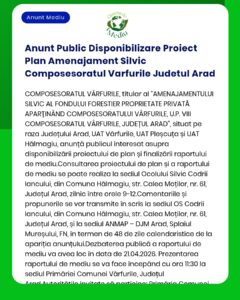Anunt Public Disponibilizare Proiect Plan Amenajament Silvic Composeso