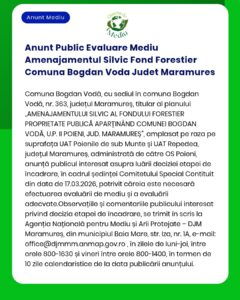 Anunt Public Evaluare Mediu Amenajamentul Silvic Fond Forestier Comuna