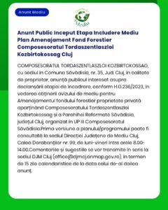 Anunt Public Inceput Etapa Includere Mediu Plan Amenajament Fond Fores
