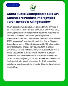 Anunt Public Reamplasare Skid GPL Amenajare Parcare Imprejmuire Teren