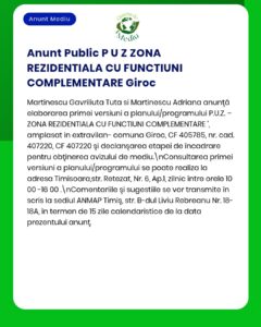 Elaborare plan rezidential in comuna Giroc, sesizari acceptate pana la 15 aprilie.