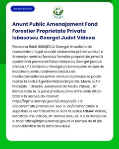 Anunt Public Amenajament Fond Forestier Proprietate Privata Isbasescu