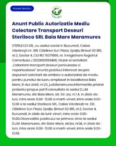 Anunt Public Autorizatie Mediu Colectare Transport Deseuri Sterileco S