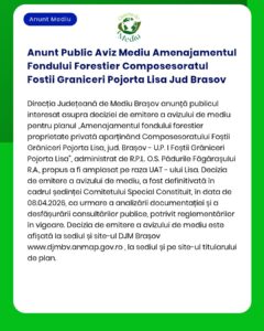 Anunt Public Aviz Mediu Amenajamentul Fondului Forestier Composesoratu