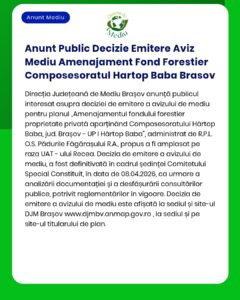 Anunt Public Decizie Emitere Aviz Mediu Amenajament Fond Forestier Com