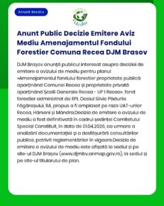 Anunt Public Decizie Emitere Aviz Mediu Amenajamentul Fondului Foresti