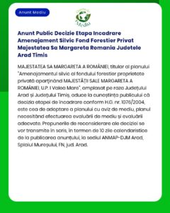 Anunt Public Decizie Etapa Incadrare Amenajament Silvic Fond Forestier