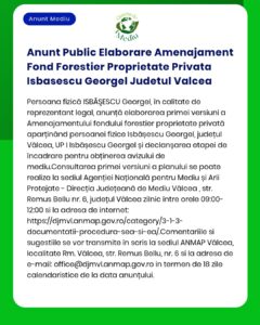 Anunt Public Elaborare Amenajament Fond Forestier Proprietate Privata