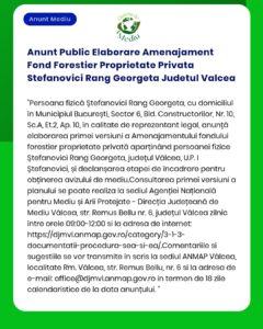 Anunt Public Elaborare Amenajament Fond Forestier Proprietate Privata