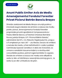 Anunt Public Emiter Aviz de Mediu Amenajamentul Fondului Forestier Pri