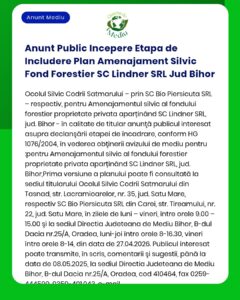 Anunt Public Incepere Etapa de Includere Plan Amenajament Silvic Fond