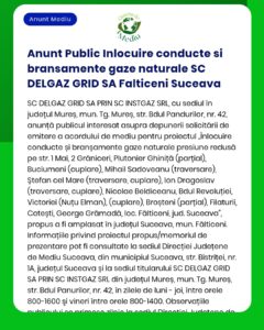 Anunt Public Inlocuire conducte si bransamente gaze naturale SC DELGAZ