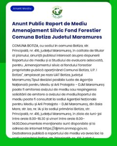 Anunt Public Raport de Mediu Amenajament Silvic Fond Forestier Comuna