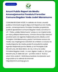 Anunt Public Raport de Mediu Amenajamentul Fondului Forestier Comuna B