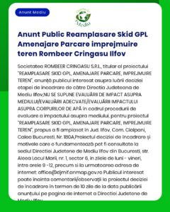 Anunt Public Reamplasare Skid GPL Amenajare Parcare imprejmuire teren