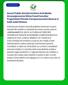 Anunt Public Decizie Emitere Aviz Mediu Amenajamentul Silvic Fond Fore