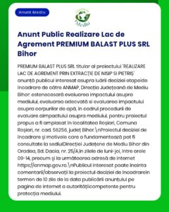 Evaluare impact asupra mediului pentru proiect exploatare nisip și pietriș în Răsjori, județul Bihor.