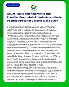 Anunt Public Amenajament Fond Forestier Proprietate Privata Asociatia