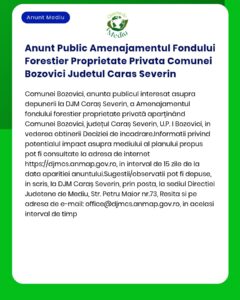 Anunt Public Amenajamentul Fondului Forestier Proprietate Privata Comu