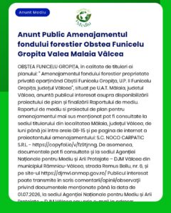 Anunt Public Amenajamentul fondului forestier Obstea Funicelu Gropita