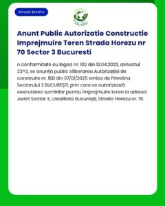 Anunt Public Autorizatie Constructie Imprejmuire Teren Strada Horezu n