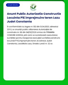 Anunt Public Autorizatie Constructie Locuinta P1E imprejmuire teren La
