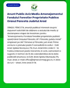 Anunt Public Aviz Mediu Amenajamentul Fondului Forestier Proprietate P