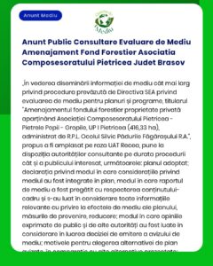 Anunt Public Consultare Evaluare de Mediu Amenajament Fond Forestier A