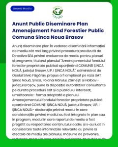 Anunt Public Diseminare Plan Amenajament Fond Forestier Public Comuna