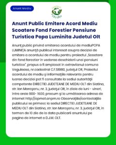 Anunt Public Emitere Acord Mediu Scoatere Fond Forestier Pensiune Turi