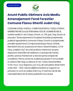 Anunt Public Obtinere Aviz Mediu Amenajament Fond Forestier Comuna Fiz