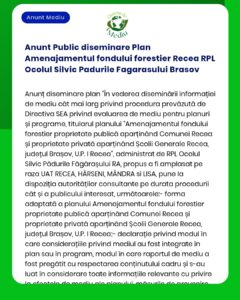 Anunt Public diseminare Plan Amenajamentul fondului forestier Recea RP