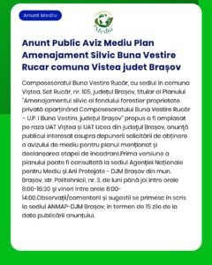 Anunt Public Aviz Mediu Plan Amenajament Silvic Buna Vestire Rucar com